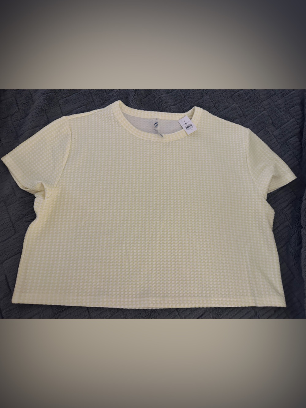 LOFT Cropped Textured Crewneck Tee - Light Yellow